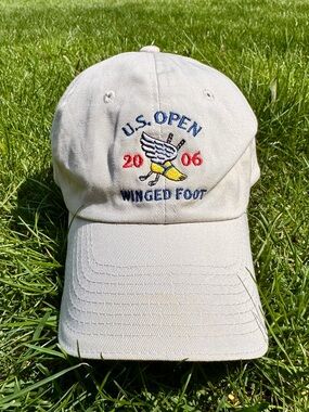 U.S. Open 2006 Winged Foot USGA Geoff Ogilvy Khaki Tan Adjustable Mens Hat